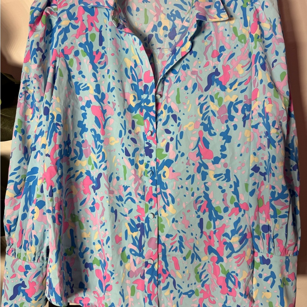Colorful Abstract Print Blouse
